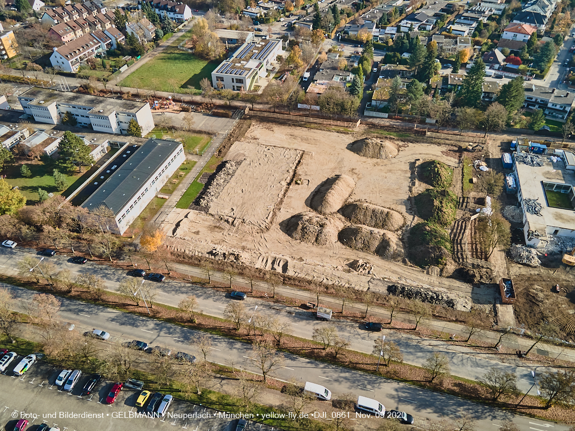 09.11.2020 - Baustelle der neuen Grundschule am Karl-Marx-Ring in Neuperlach